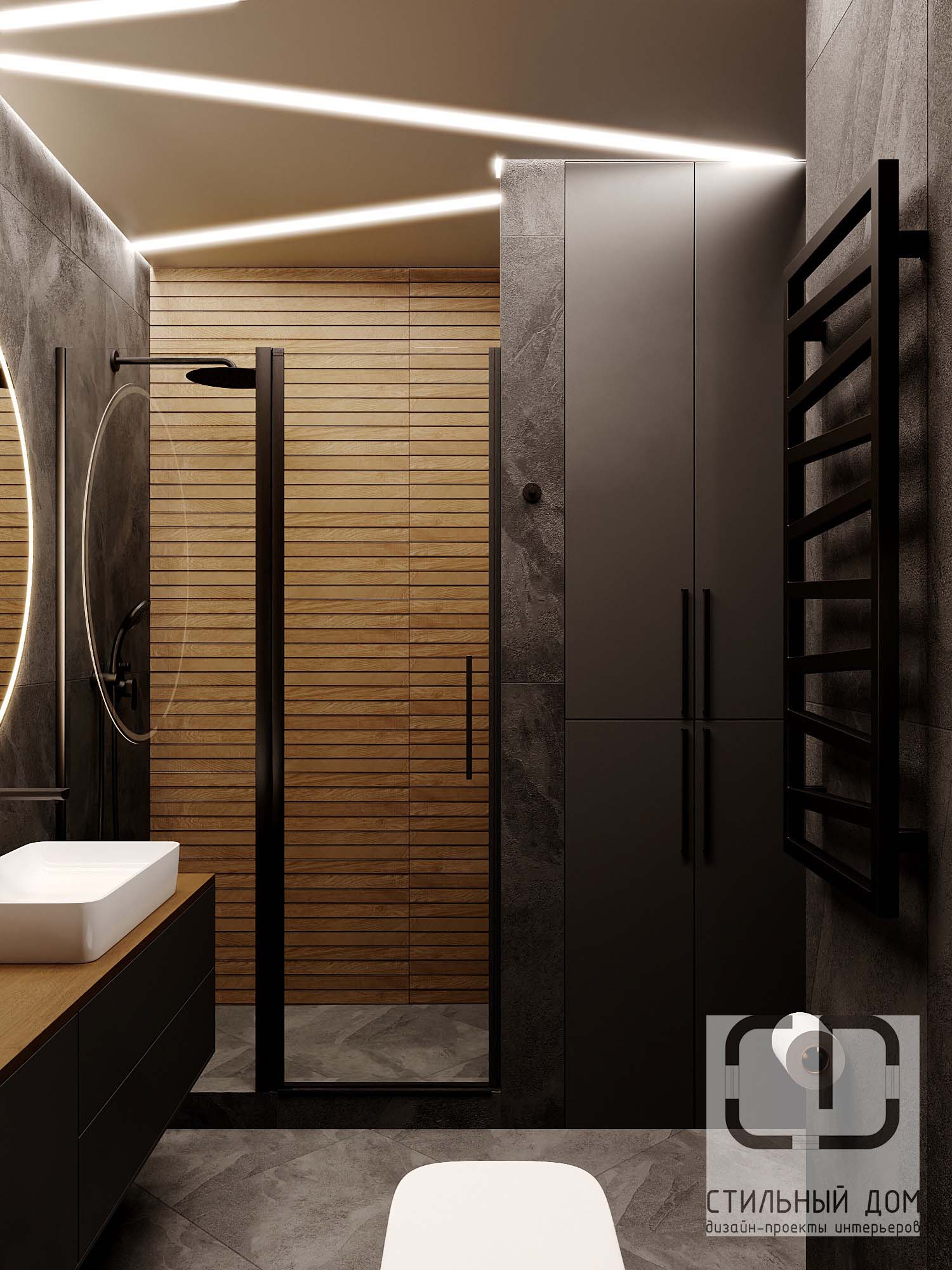 Современный Дизайн Ванной Комнаты + Фото и Идеи для ванной комнаты – Интерьеры PORTES Киев